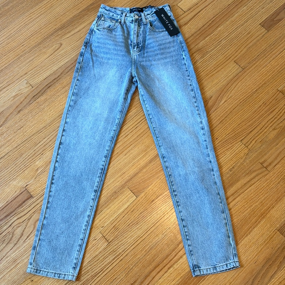 White Fox high waist straight leg denim